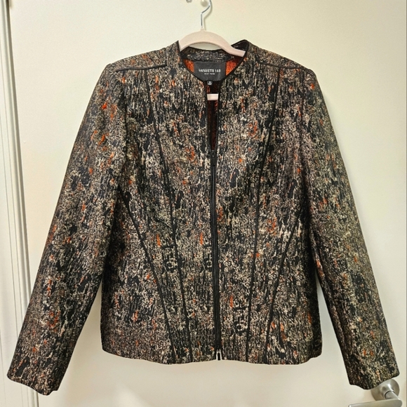 Lafayette 148 New York Black and Brown Women's Blazer Size 12 - Picture 3 of 10